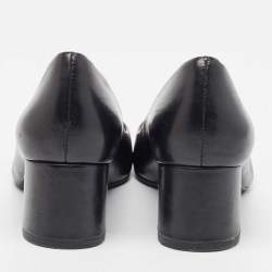 Pre Owned Tory Burch Black Leather Chelsea Pumps Size 38.5