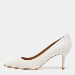 Pre Owned Tory Burch White Patent and Leather Penelope Pumps Size 40