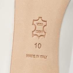 Pre Owned Tory Burch White Patent and Leather Penelope Pumps Size 40