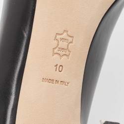 Pre Owned Tory Burch Black Patent and Leather Penelope Pumps Size 40