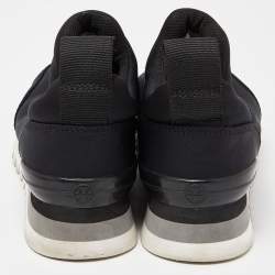 Pre Owned Tory Burch Black Neoprene Rosas Embellished Runner Sneakers Size 36