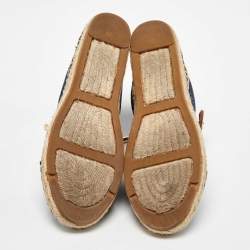 Pre Owned Tory Burch Blue Denim Espadrille Sneakers Size 37