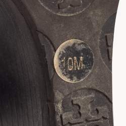 Pre Owned Tory Burch Black Leather Chelsea Wedge Pumps Size 40.5