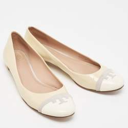 Pre Owned Tory Burch Tricolor Patent Leather Ballet Flats Size 39.5