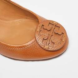 Pre Owned Tory Burch Brown Leather Sally Wedge Pumps Size 36