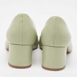 Pre Owned Tory Burch Green/Black  Patent and Leather Chelsea Pumps Size 37.5