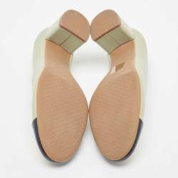 Pre Owned Tory Burch Green/Black  Patent and Leather Chelsea Pumps Size 37.5