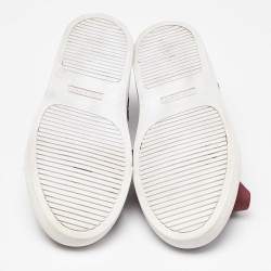 Pre Owned Tory Burch Red Quilted Leather Marion Lace Up Sneakers Size 39