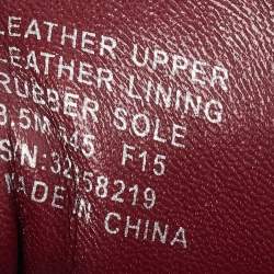 Pre Owned Tory Burch Red Quilted Leather Marion Lace Up Sneakers Size 39