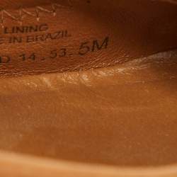 Pre Owned Tory Burch Brown Leather Reva Pebbled Ballet Flats Size 35.5