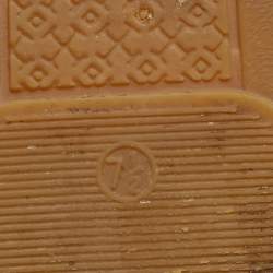 Pre Owned Tory Burch Beige/Metallic Leather and Canvas Trim Parrot Espadrilles Flats Size 38