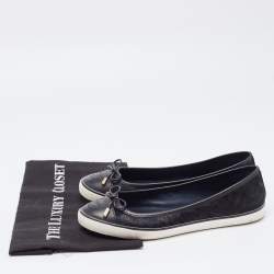 Pre Owned Tory Burch Black Calf Hair and Leather Cap Toe Skyler Flats Size 39