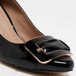 Pre Owned Tory Burch Black Patent Leather Maria Pumps Size 39.5