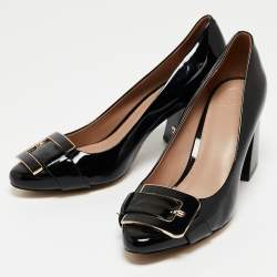 Pre Owned Tory Burch Black Patent Leather Maria Pumps Size 39.5