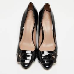 Pre Owned Tory Burch Black Patent Leather Maria Pumps Size 39.5