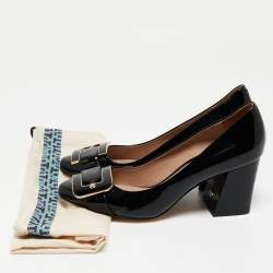 Pre Owned Tory Burch Black Patent Leather Maria Pumps Size 39.5