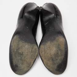 Pre Owned Tory Burch Black Patent Leather Caroline Scrunch Pumps Size 37.5