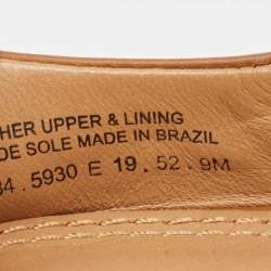 Pre Owned Tory Burch Brown Leather Gabriel Ballet Flats Size 39.5