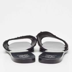 Pre Owned Tory Burch Black Sequins Carter Slide Flats Size 38