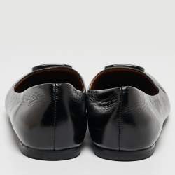 Pre Owned Tory Burch Black Leather Geogia Ballet Flats Size 39