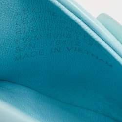 Pre Owned Tory Burch Blue Patent Leather Minnie Travel Ballet Flats Size 39