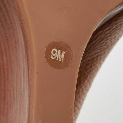 Pre Owned Tory Burch Brown Leather Selma Wedge Pumps Size 39.5 