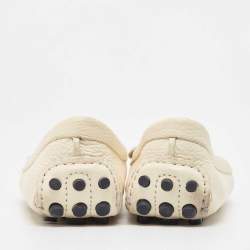 Pre Owned Tory Burch Cream Leather Kendrick Loafers Size 38