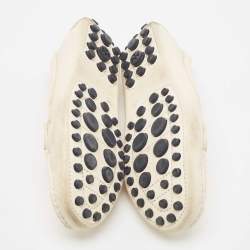 Pre Owned Tory Burch Cream Leather Kendrick Loafers Size 38