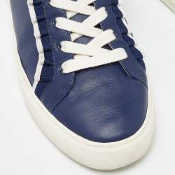 Tory Burch Blue Leather Low Top Sneakers Size 41