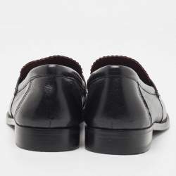 Pre Owned Tory Burch Black Leather Loafers Size 39