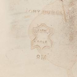 Pre Owned Tory Burch Rose Gold Python Embossed Leather Ines Flat Slides Size 39.5