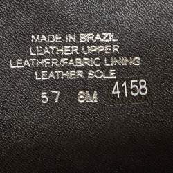 Pre Owned Tory Burch Brown Leather Knee Length Boots Size 38.5