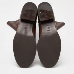 Pre Owned Tory Burch Brown Leather Knee Length Boots Size 39