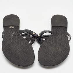 Pre Owned Tory Burch Black Leather Miller Flat Thong Sandals Size 39.5