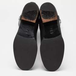 Pre Owned Tory Burch Black Leather Reva Knee Length Boots Size 39