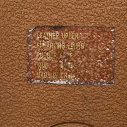 Pre Owned Tory Burch Brown Nubuck and Leather Snow Boots Size 38.5