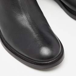 Pre Owned Tory Burch Black Leather Knee Length Boots Size 38.5