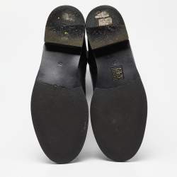 Pre Owned Tory Burch Black Leather Knee Length Boots Size 38.5