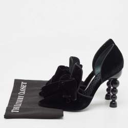 Pre Owned Tory Burch Black Velvet Clara Pumps Size 37.5