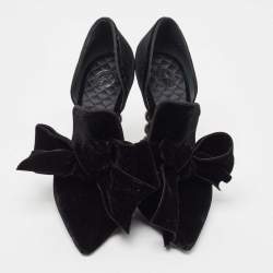 Pre Owned Tory Burch Black Velvet Clara Pumps Size 37.5