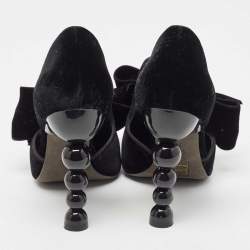 Pre Owned Tory Burch Black Velvet Clara Pumps Size 37.5