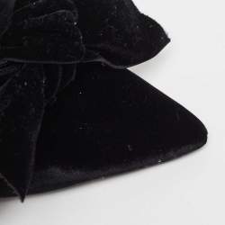 Pre Owned Tory Burch Black Velvet Clara Pumps Size 37.5