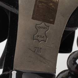 Pre Owned Tory Burch Black Velvet Clara Pumps Size 37.5