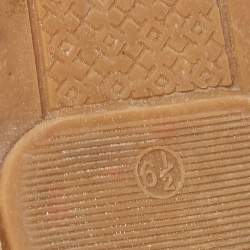 Pre Owned Tory Burch Beige/Gold Lace and Leather Espadrille Flats Size 37