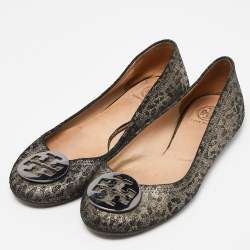 Tory Burch Printed Suede Luisa Micro Ballet Flats Size 40