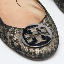 Tory Burch Printed Suede Luisa Micro Ballet Flats Size 40