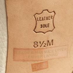 Pre Owned Tory Burch White Leather and Canvas Lock Ankle Strap Sandals Size 38.5