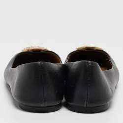 Pre Owned Tory Burch Black Leather Benton Ballet Flats Size 39