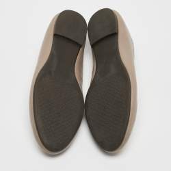 Pre Owned Tory Burch Beige Leather Benton Ballet Flats Size 39