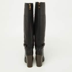 Tory Burch Black Leather Knee Length Boots Size 35.5